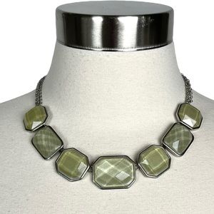 Loft Green and Silver Toned Necklace with Extender